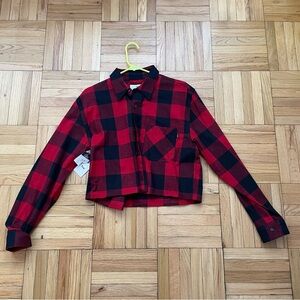 NWT Aritzia Tna Cropped Flannel Top Size Small